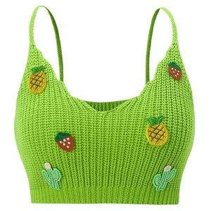 Knit Camisole Top in Green